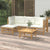 5 Piece Garden Lounge Set with Cream White Cushions  Bamboo