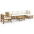 7 Piece Garden Lounge Set with Cream White Cushions  Bamboo