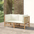 Garden Corner Sofas with Cream White Cushions 2 pcs Bamboo