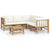 6 Piece Garden Lounge Set with Cream White Cushions  Bamboo