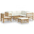 8 Piece Garden Lounge Set with Cream White Cushions  Bamboo