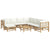 9 Piece Garden Lounge Set with Cream White Cushions  Bamboo