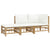 3 Piece Garden Lounge Set with Cream White Cushions  Bamboo