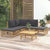 6 Piece Garden Lounge Set with Dark Grey Cushions  Bamboo