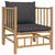 6 Piece Garden Lounge Set with Dark Grey Cushions  Bamboo