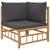 8 Piece Garden Lounge Set with Dark Grey Cushions  Bamboo