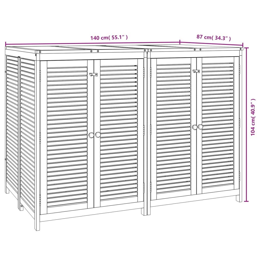 Garden Storage Box 140x87x104 cm Solid Wood Acacia