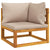 6 Piece Garden Lounge Set with Taupe Cushions Solid Wood