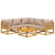 6 Piece Garden Lounge Set with Taupe Cushions Solid Wood