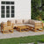 7 Piece Garden Lounge Set with Taupe Cushions Solid Wood