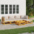 6 Piece Garden Lounge Set with Light Grey Cushions Solid Wood