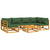 7 Piece Garden Lounge Set with Green Cushions Solid Wood