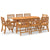 9 Piece Garden Dining Set Solid Wood Acacia