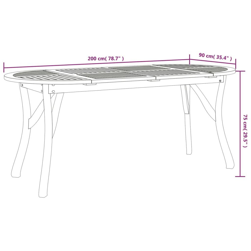 9 Piece Garden Dining Set Solid Wood Acacia