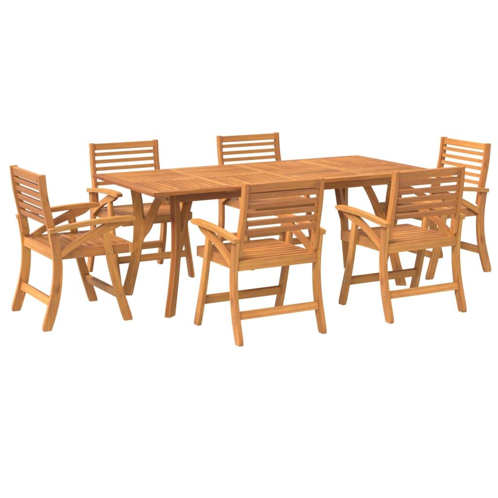 7 Piece Garden Dining Set Solid Wood Acacia