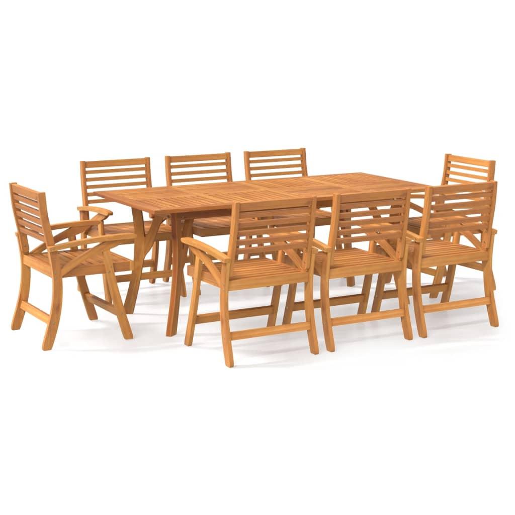 9 Piece Garden Dining Set Solid Wood Acacia