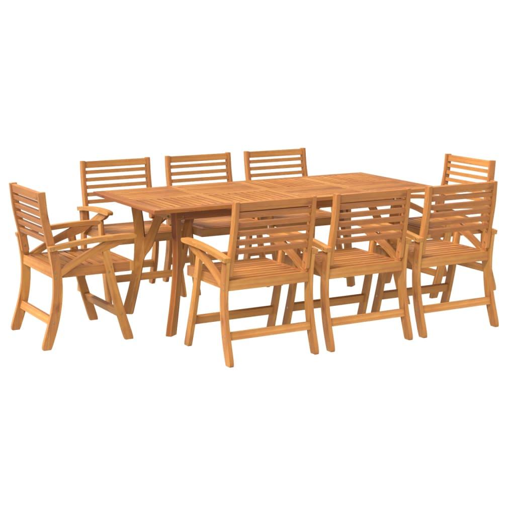 9 Piece Garden Dining Set Solid Wood Acacia