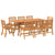 9 Piece Garden Dining Set Solid Wood Acacia