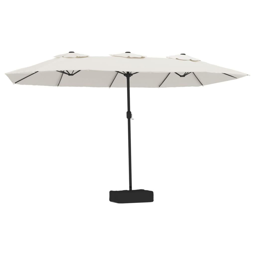 Double-Head Parasol Sand White 449x265 cm