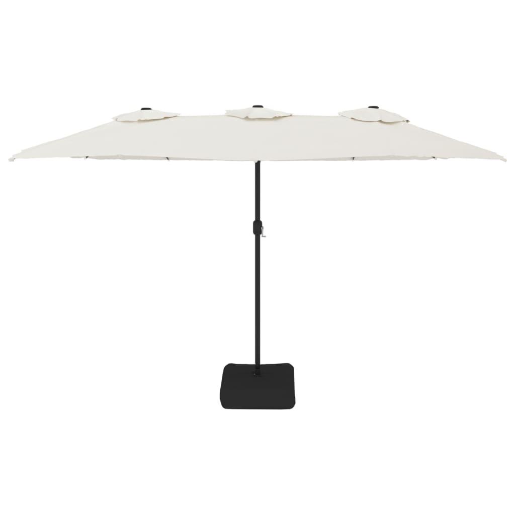 Double-Head Parasol Sand White 449x265 cm
