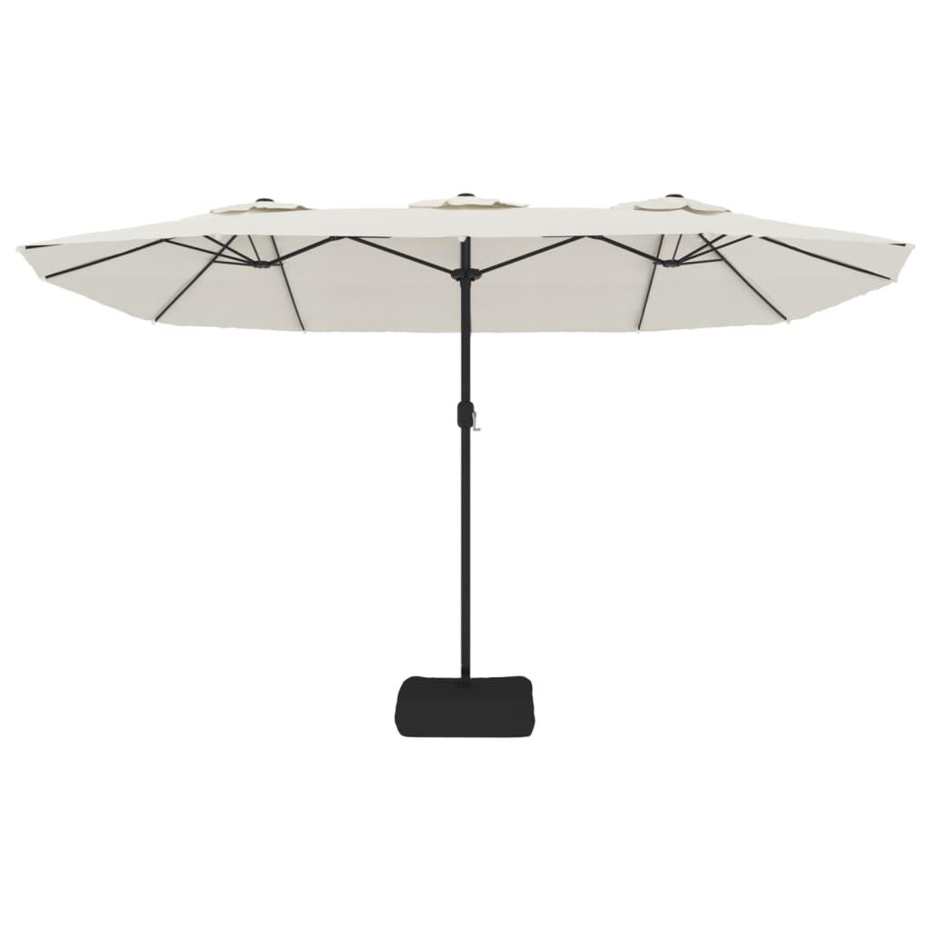Double-Head Parasol Sand White 449x265 cm