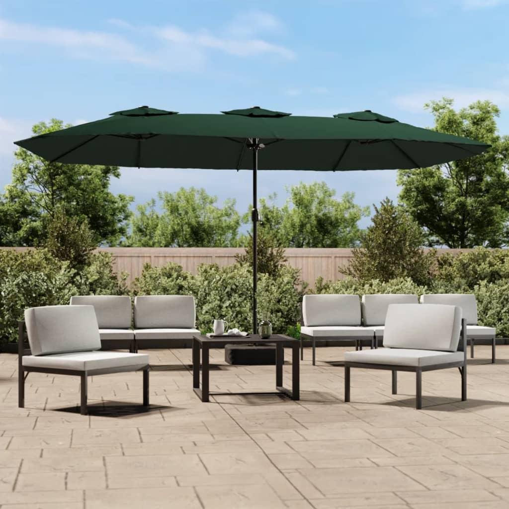 Double-Head Parasol Green 449x265 cm