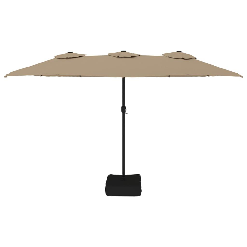 Double-Head Parasol Taupe 449x265 cm