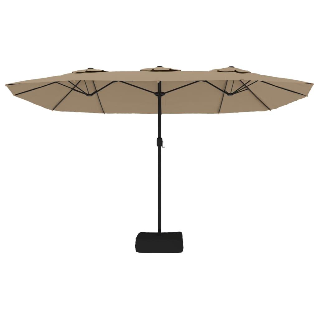 Double-Head Parasol Taupe 449x265 cm