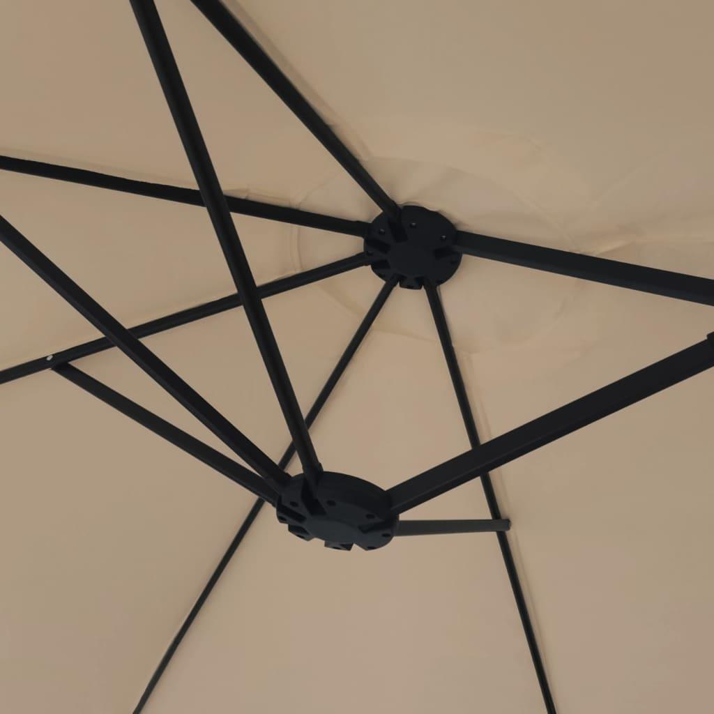 Double-Head Parasol Taupe 449x265 cm