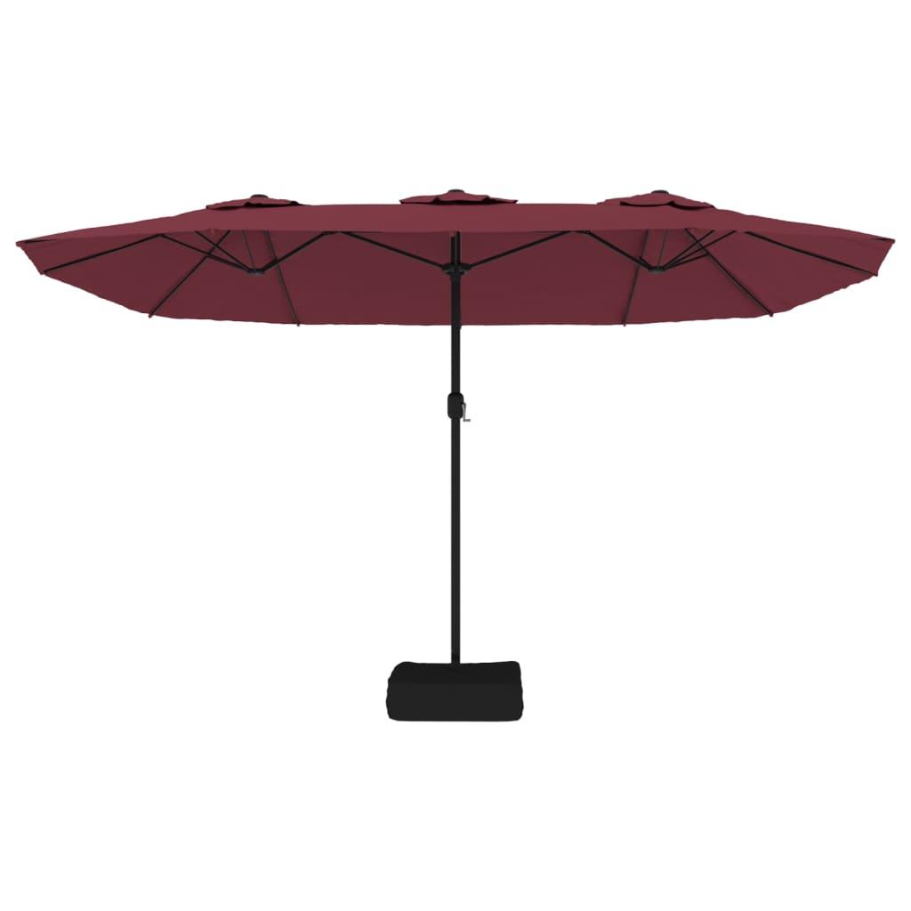 Double-Head Garden Parasol Bordeaux Red 449x265 cm