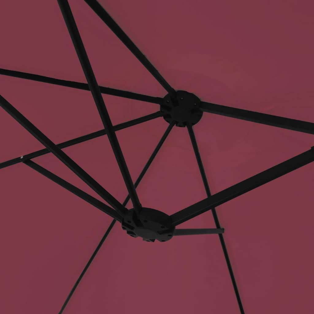 Double-Head Garden Parasol Bordeaux Red 449x265 cm