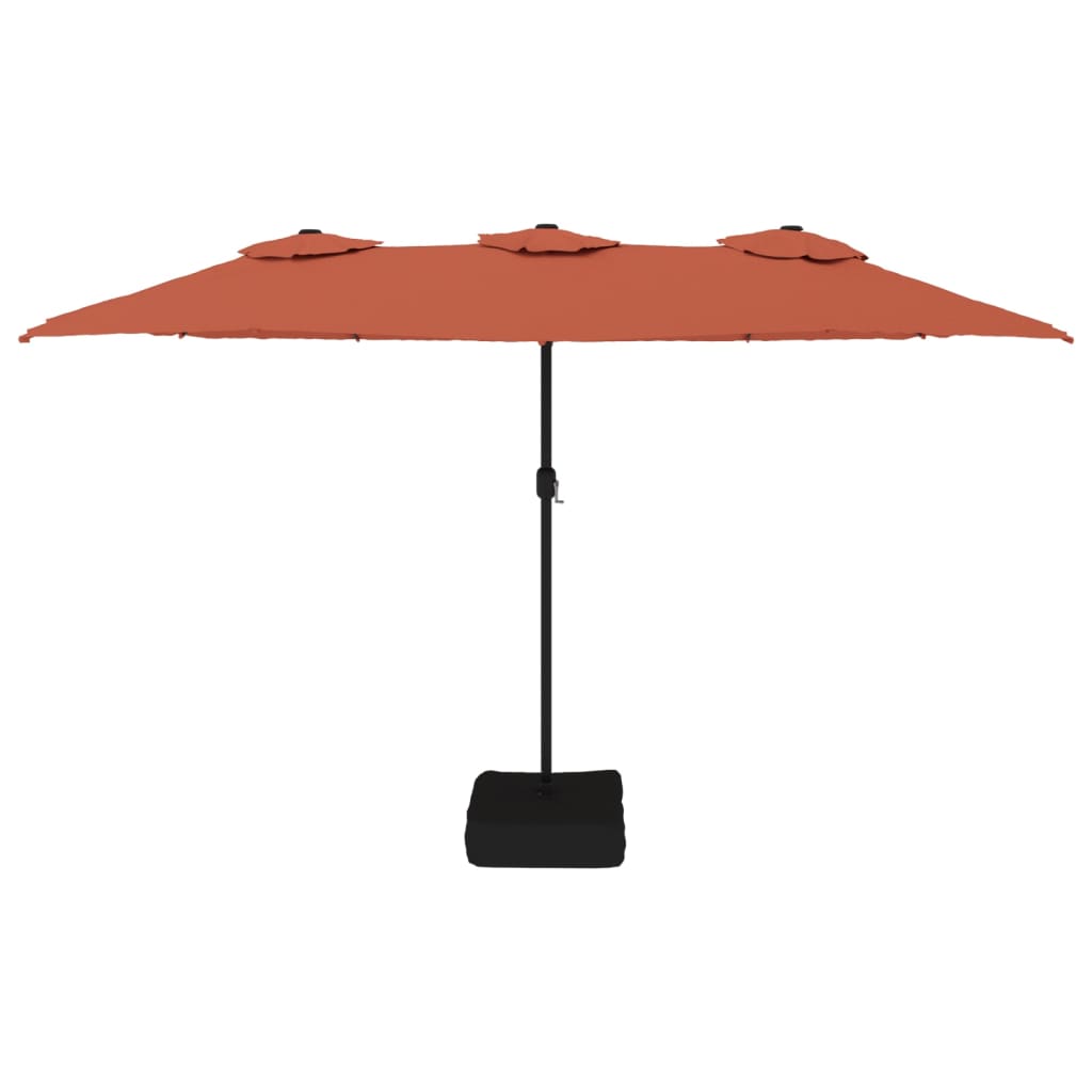 Double-Head Garden Parasol Terracotta 449x245 cm