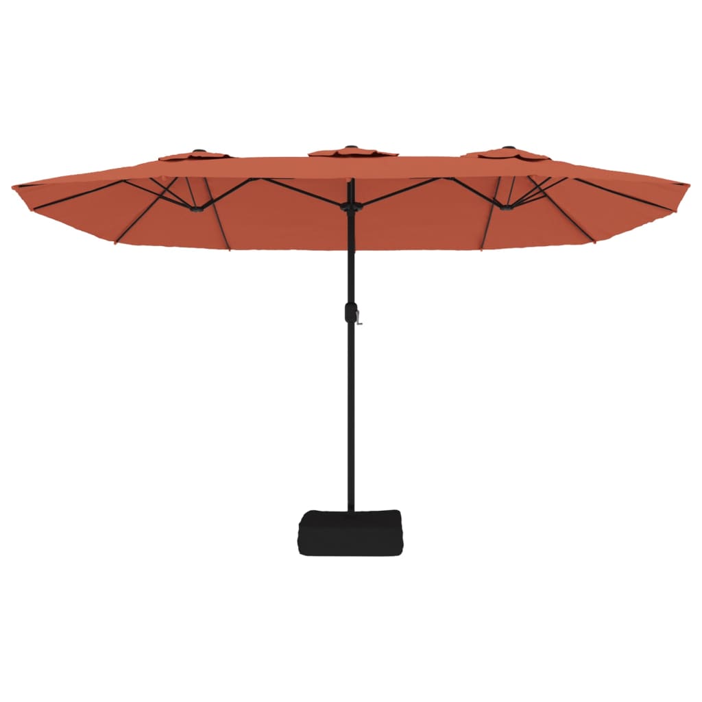 Double-Head Garden Parasol Terracotta 449x245 cm