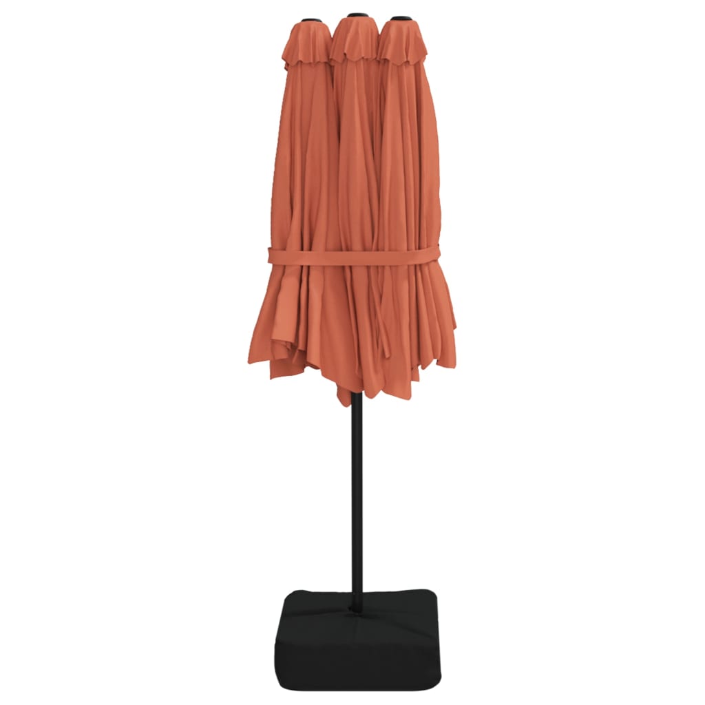 Double-Head Garden Parasol Terracotta 449x245 cm