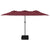 Double-Head Garden Parasol with LEDs Bordeaux Red 449x245 cm