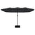 Double-Head Garden Parasol with LEDs Black 449x245 cm