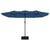 Double-Head Garden Parasol with LEDs Azure Blue 449x245 cm