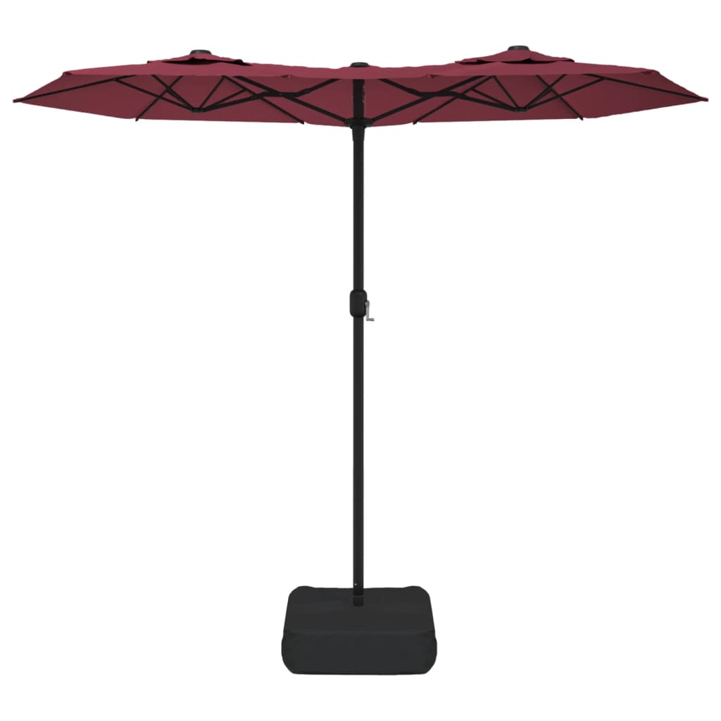 Double-Head Garden Parasol Bordeaux Red 316x145 cm