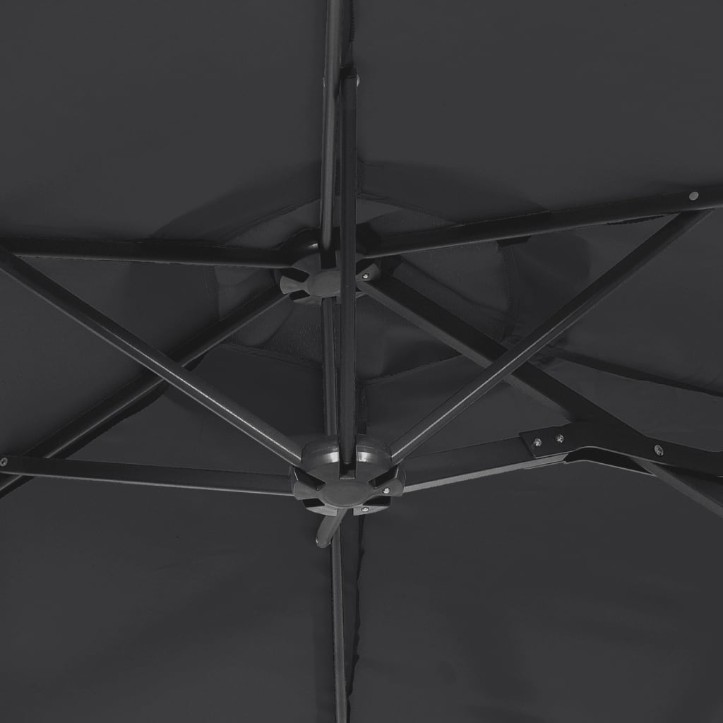 Double-Head Garden Parasol Black 316x145 cm