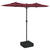 Double-Head Garden Parasol with LEDs Bordeaux Red 316x240 cm