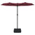 Double-Head Garden Parasol with LEDs Bordeaux Red 316x240 cm