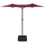 Double-Head Garden Parasol with LEDs Bordeaux Red 316x240 cm