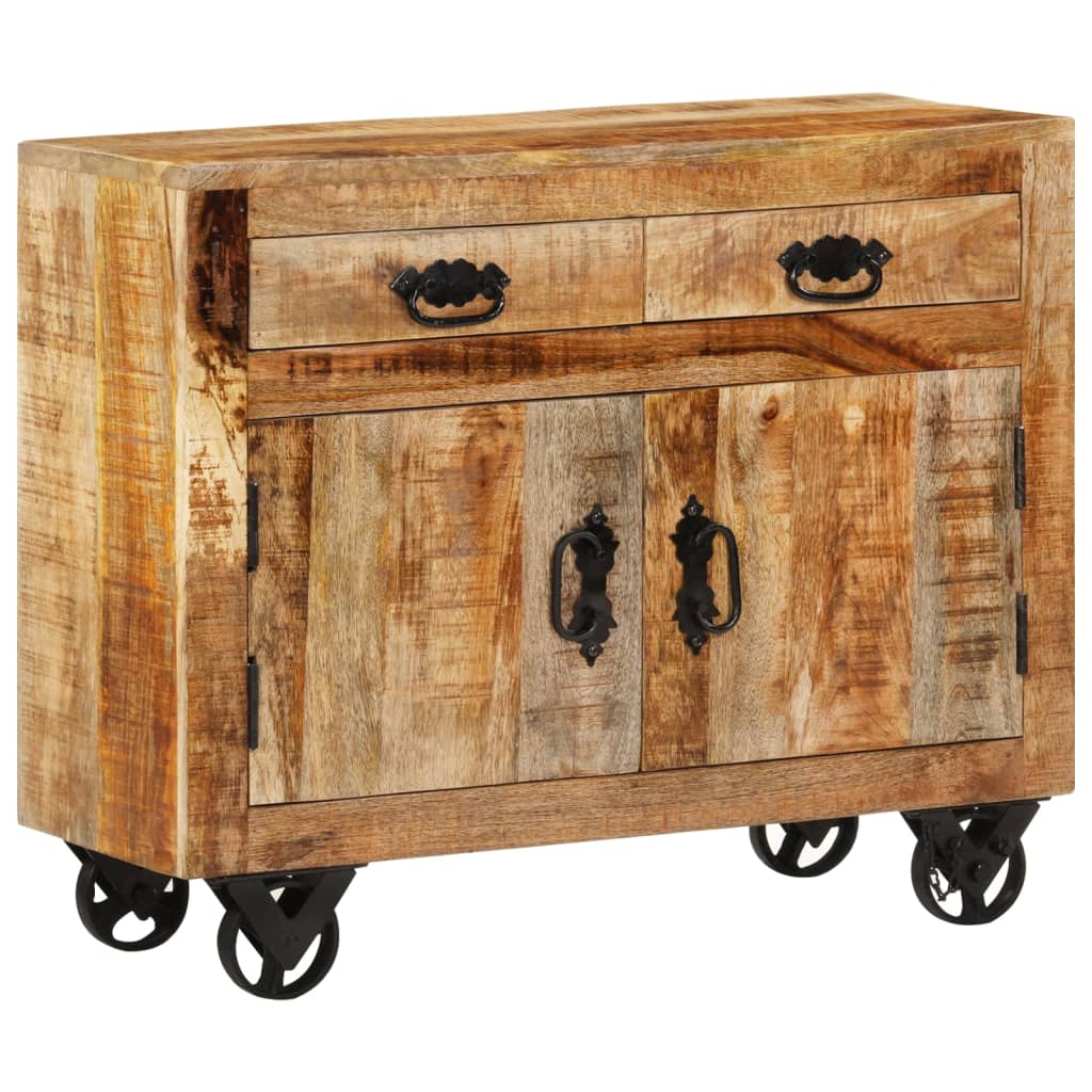 Sideboard 80x30x65 cm Solid Rough Wood Mango