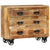 Sideboard with 3 Drawers 80x30x65 cm Solid Rough Wood Mango