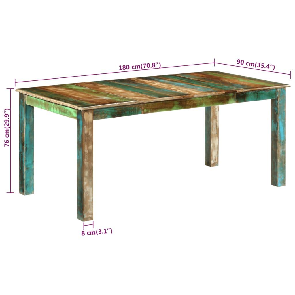 Dining Table 180x90x76 cm Solid Wood Reclaimed