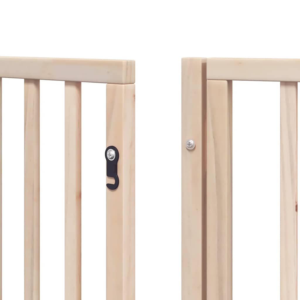 Dog Gate with Door Foldable 12 Panels 600 cm Poplar Wood