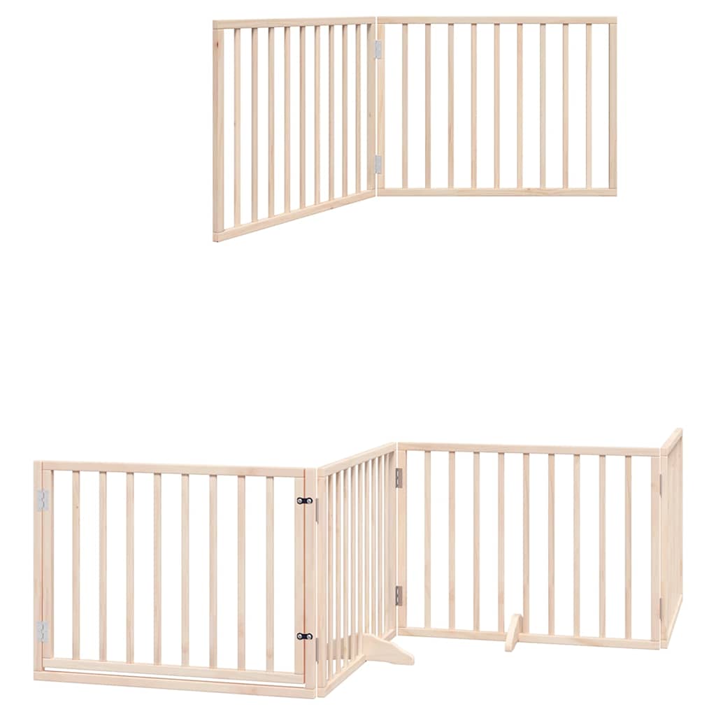 Dog Gate with Door Foldable 10 Panels 800 cm Poplar Wood