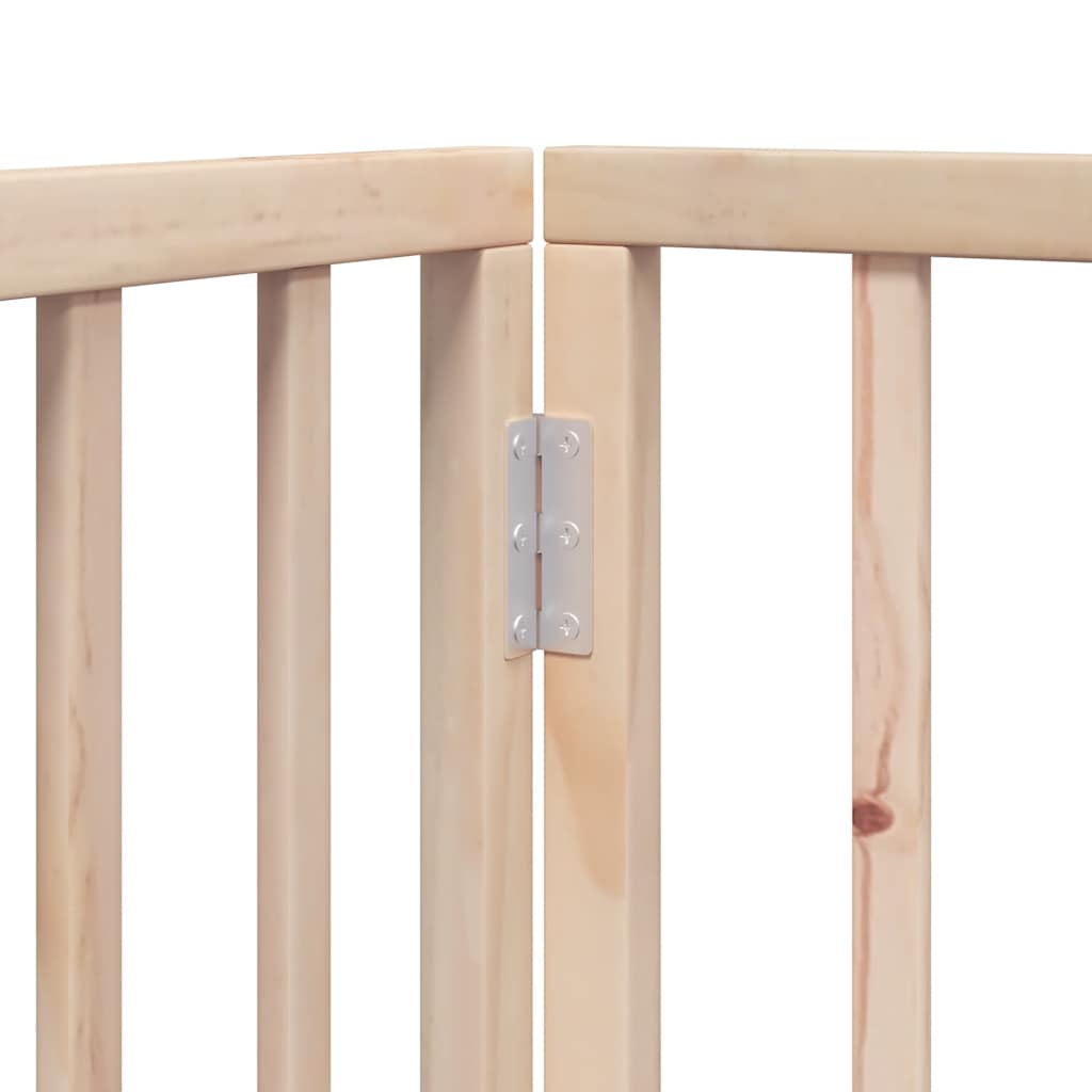 Dog Gate with Door Foldable 12 Panels 960 cm Poplar Wood