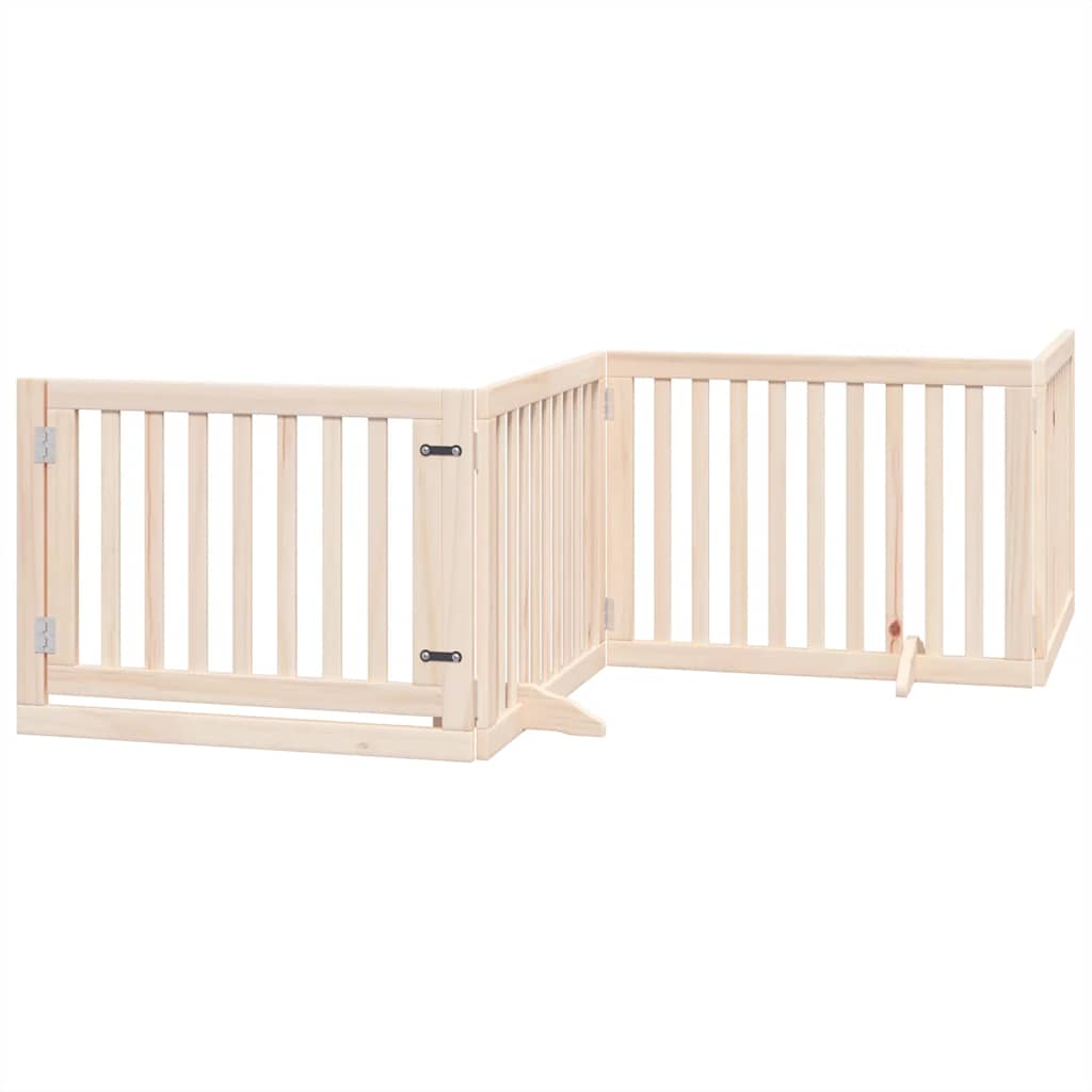 Dog Gate with Door Foldable 10 Panels 800 cm Poplar Wood
