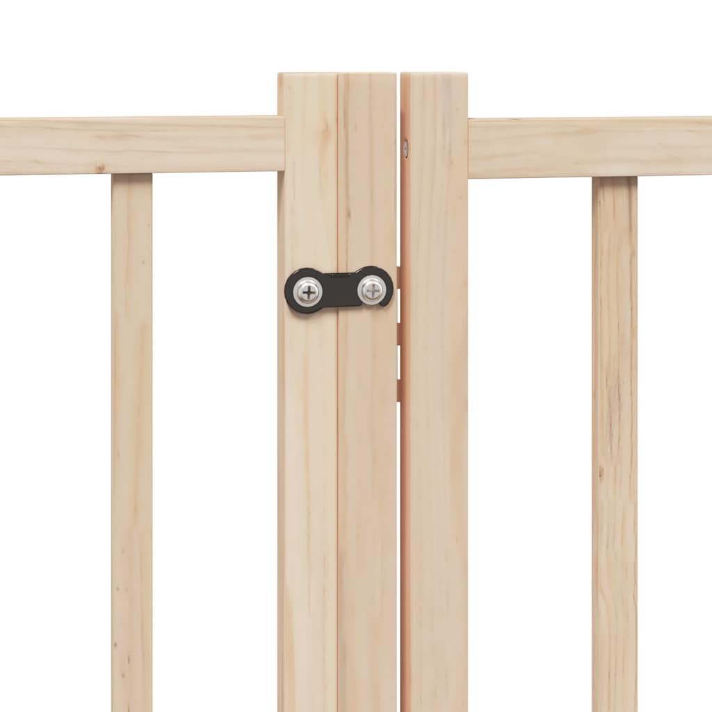 Dog Gate with Door Foldable 9 Panels 450 cm Poplar Wood